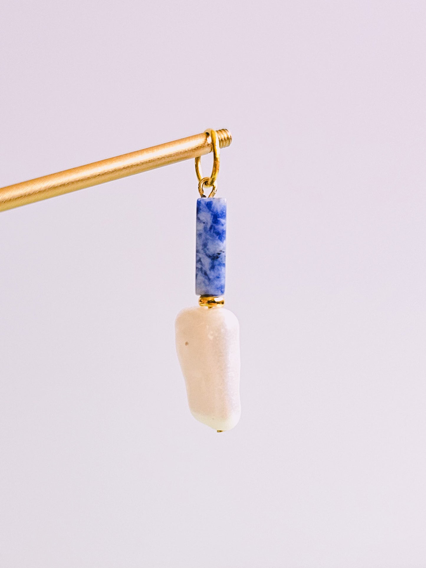 Soladite Gemstone Faux Pearl Charm for Opaluxe Charm Hoops