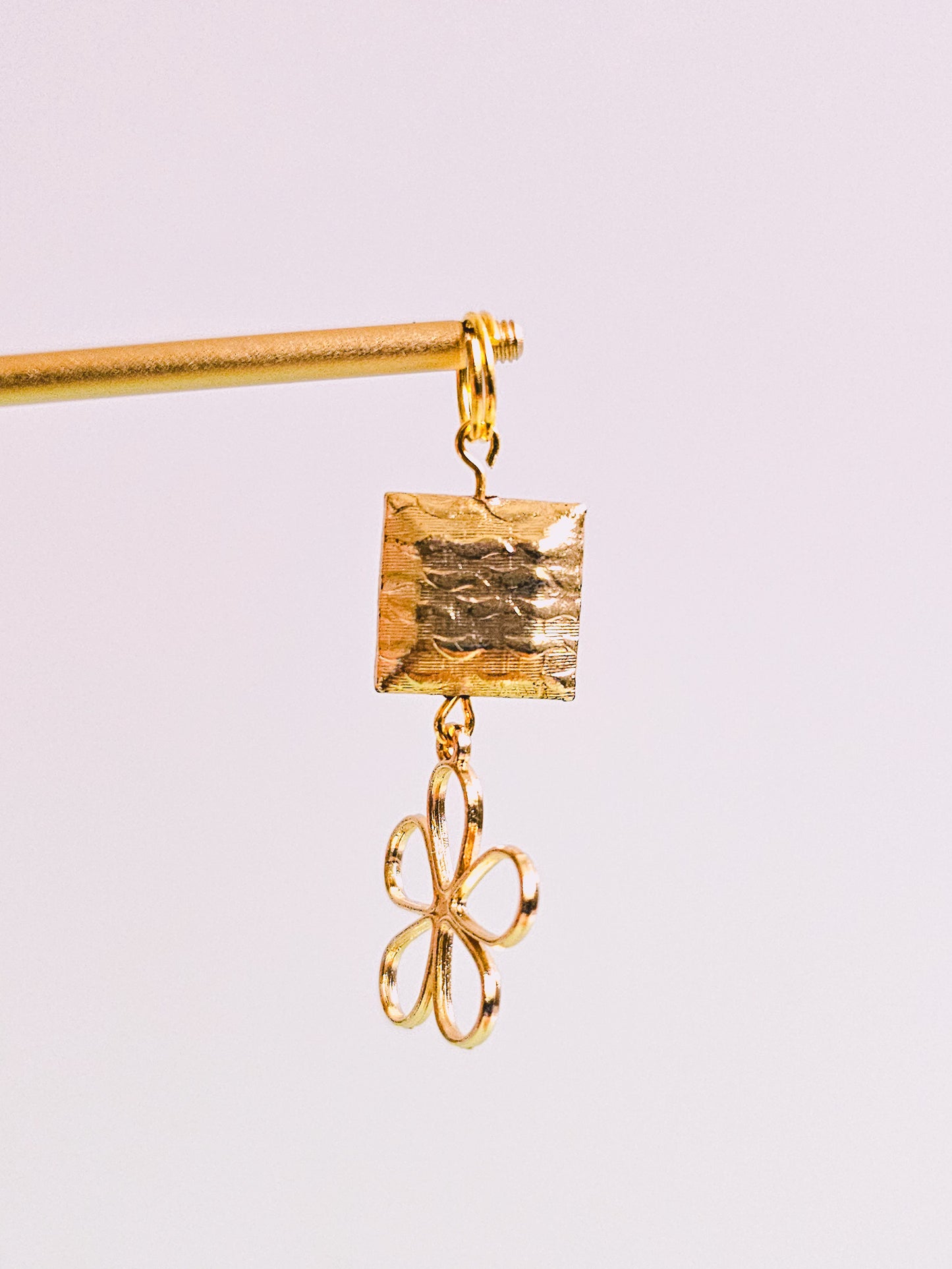 Gold Hematite Lava Rock Floral Charm for Opaluxe Charm Hoops