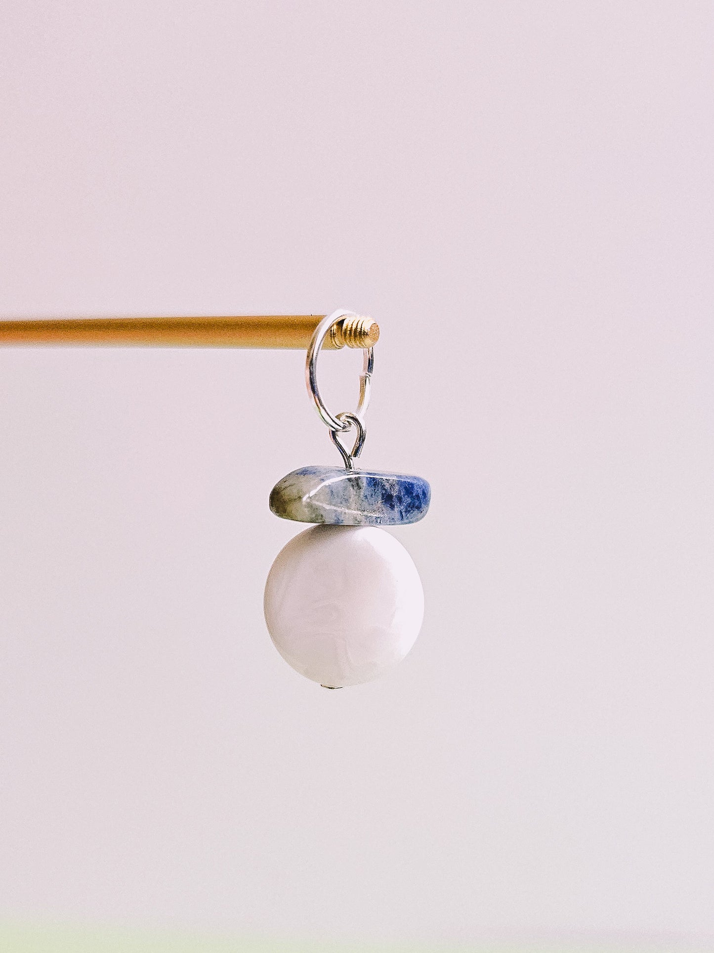 Blue Soladite Gemstone Charm for Opaluxe Charm Hoops