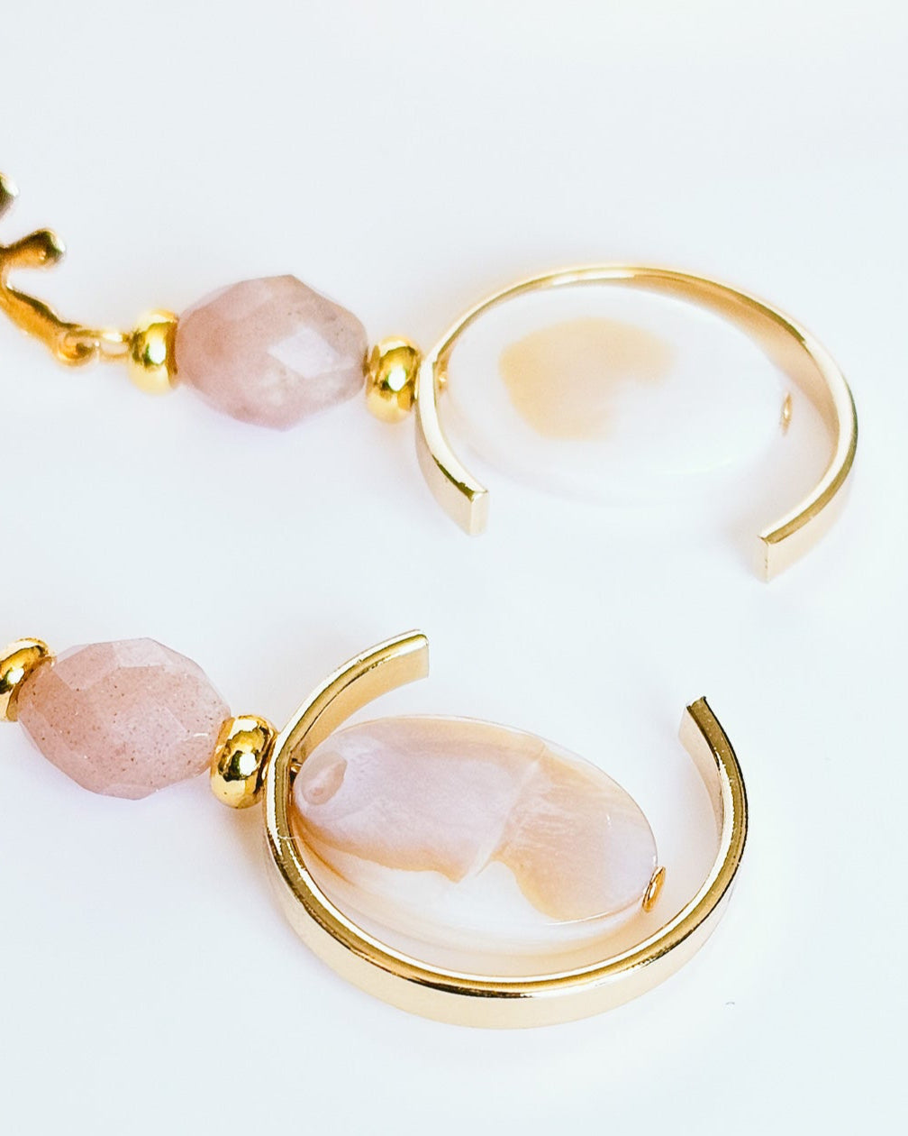Sunstone Seashell and 18k Gold Plated Wedding Jewellery For Brides