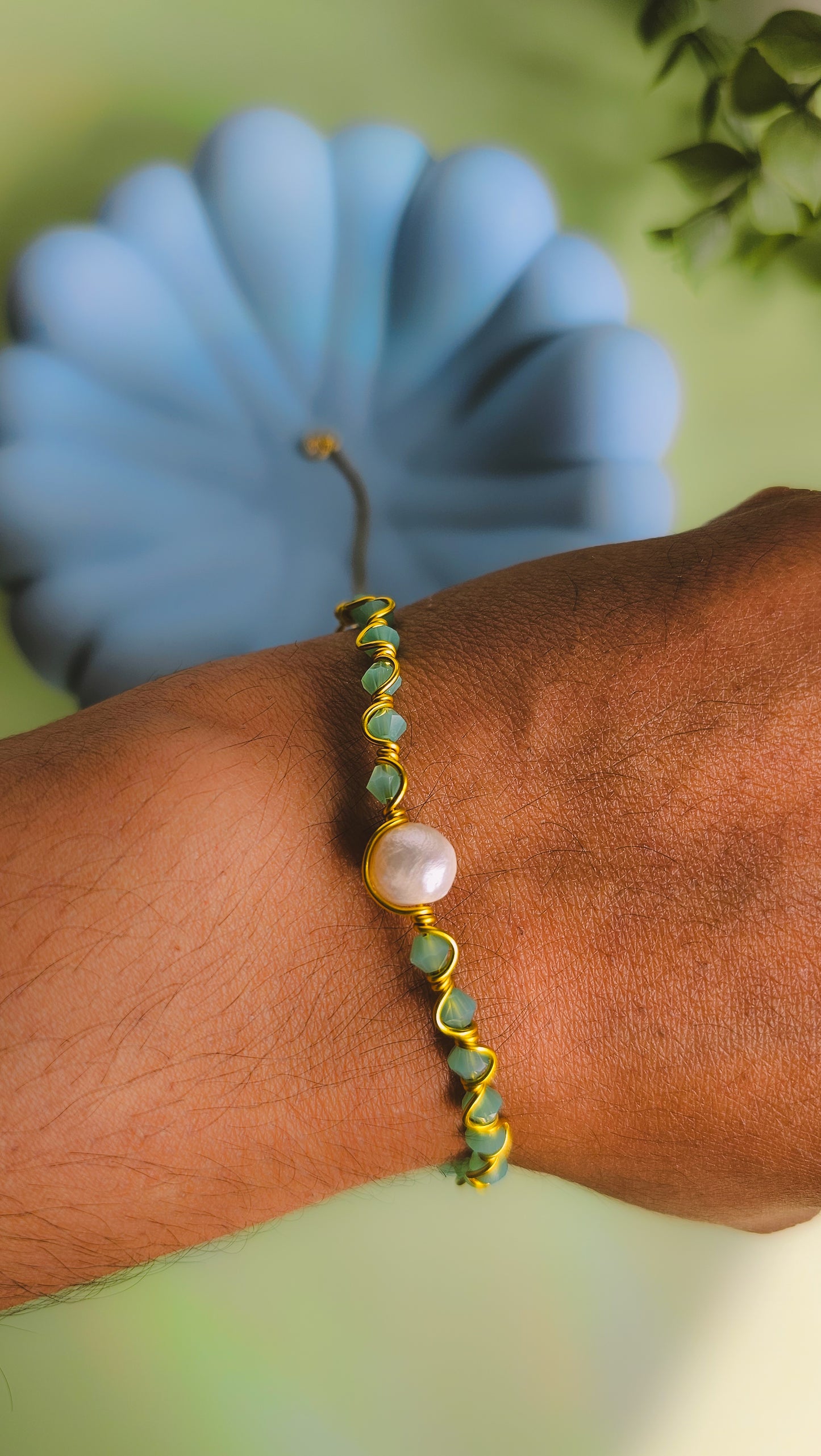 Bring to the Beach Bracelet, Glass and Seashell, Freshwater Pearl, Adjustable, Handmade Jewellery