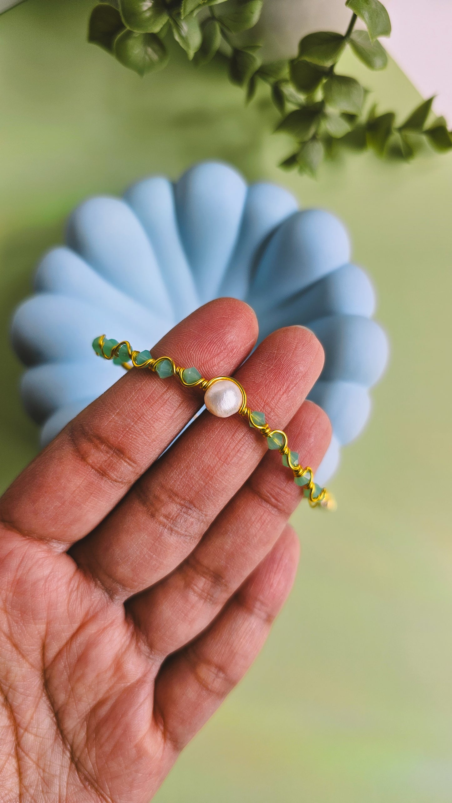 Bring to the Beach Bracelet, Glass and Seashell, Freshwater Pearl, Adjustable, Handmade Jewellery