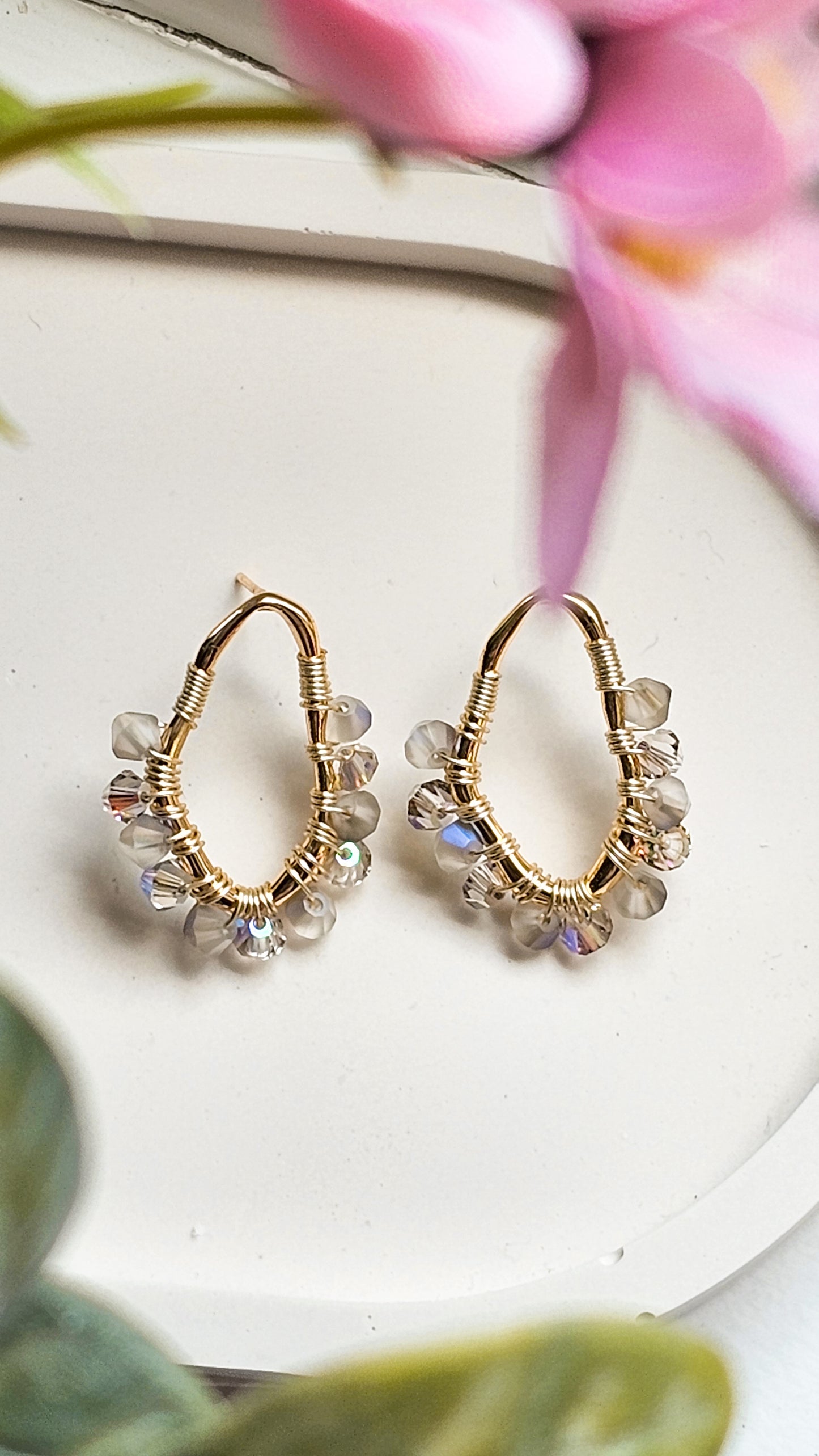 Organic Star Light Stud Crystal Glass Earrings, Jewellery for Women, Organic Shape