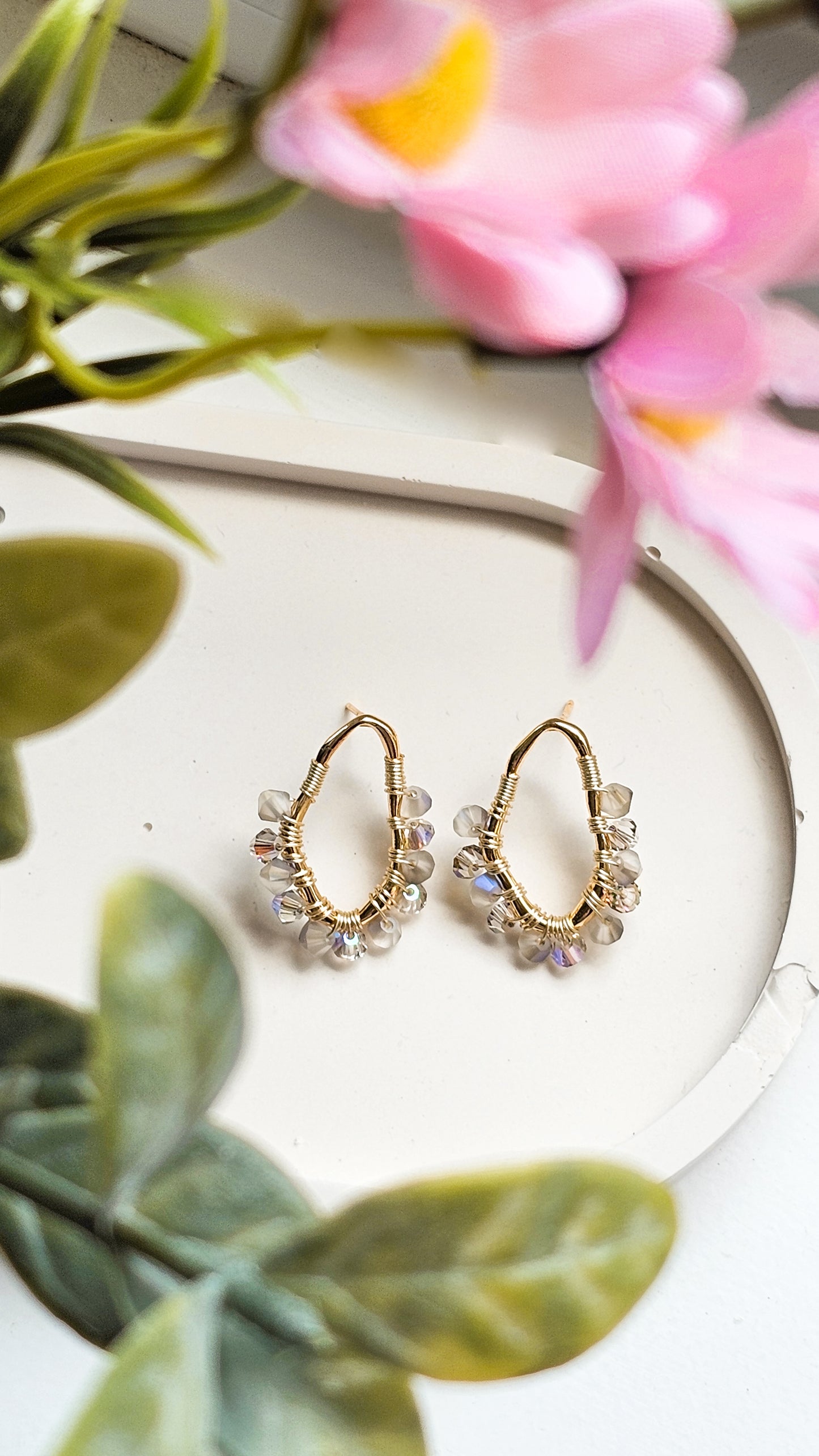 Organic Star Light Stud Crystal Glass Earrings, Jewellery for Women, Organic Shape