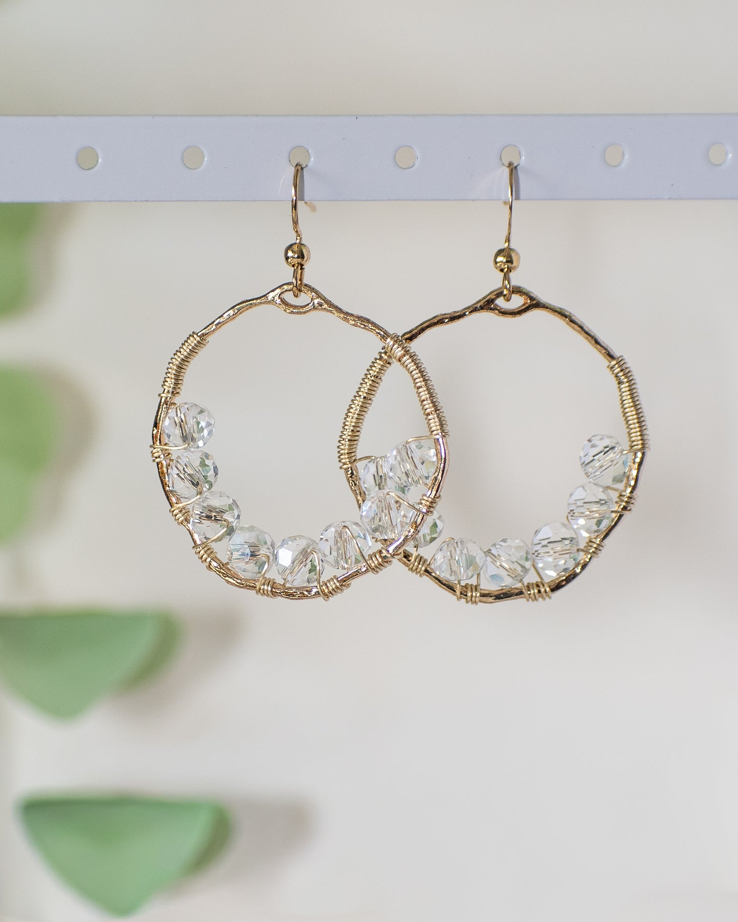 Crystal Glass Medium Sized Earrings, Perfect Workwear