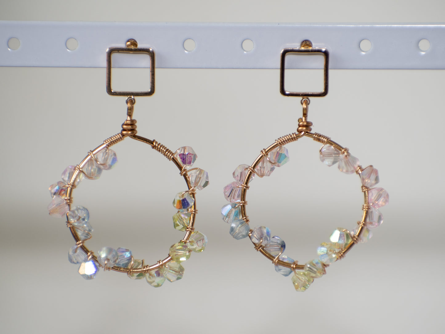 Helix: Colourful Wire Wrapped Glass Earrings