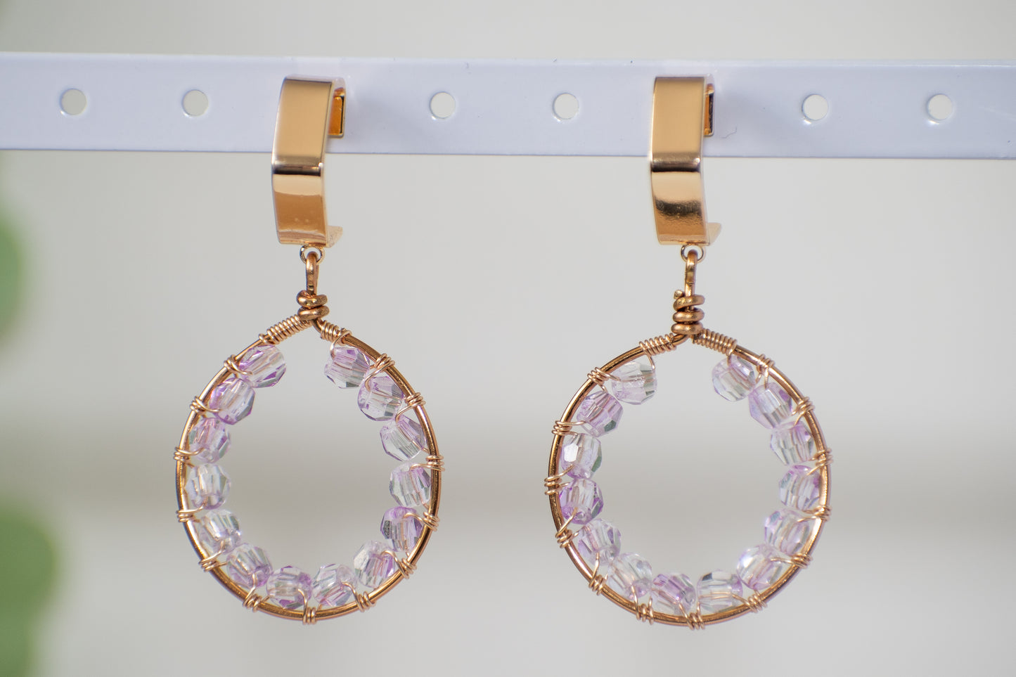 Purple Glam: Glass Wire Wrapped Summer Nights Earrings