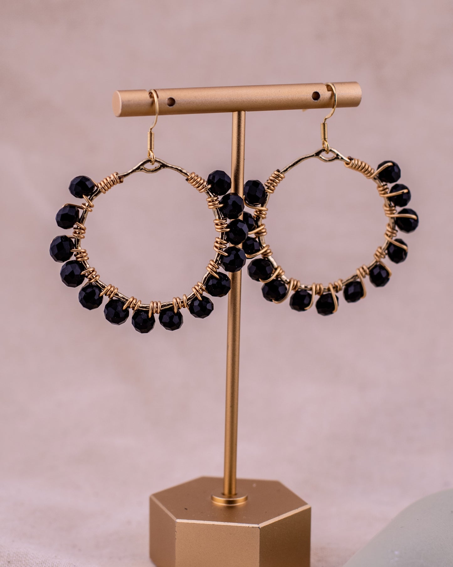 Midnight Goddess Hoop Earrings