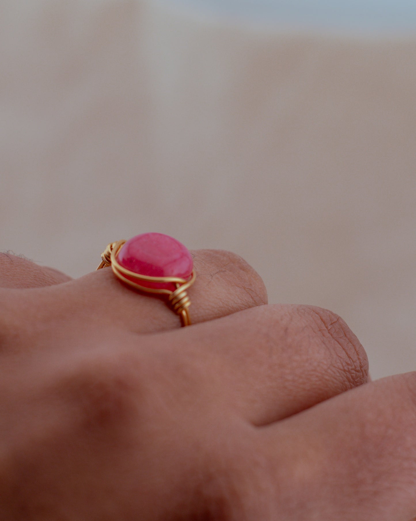 The Dragonfruit Aura Wire-Wrapped Ring