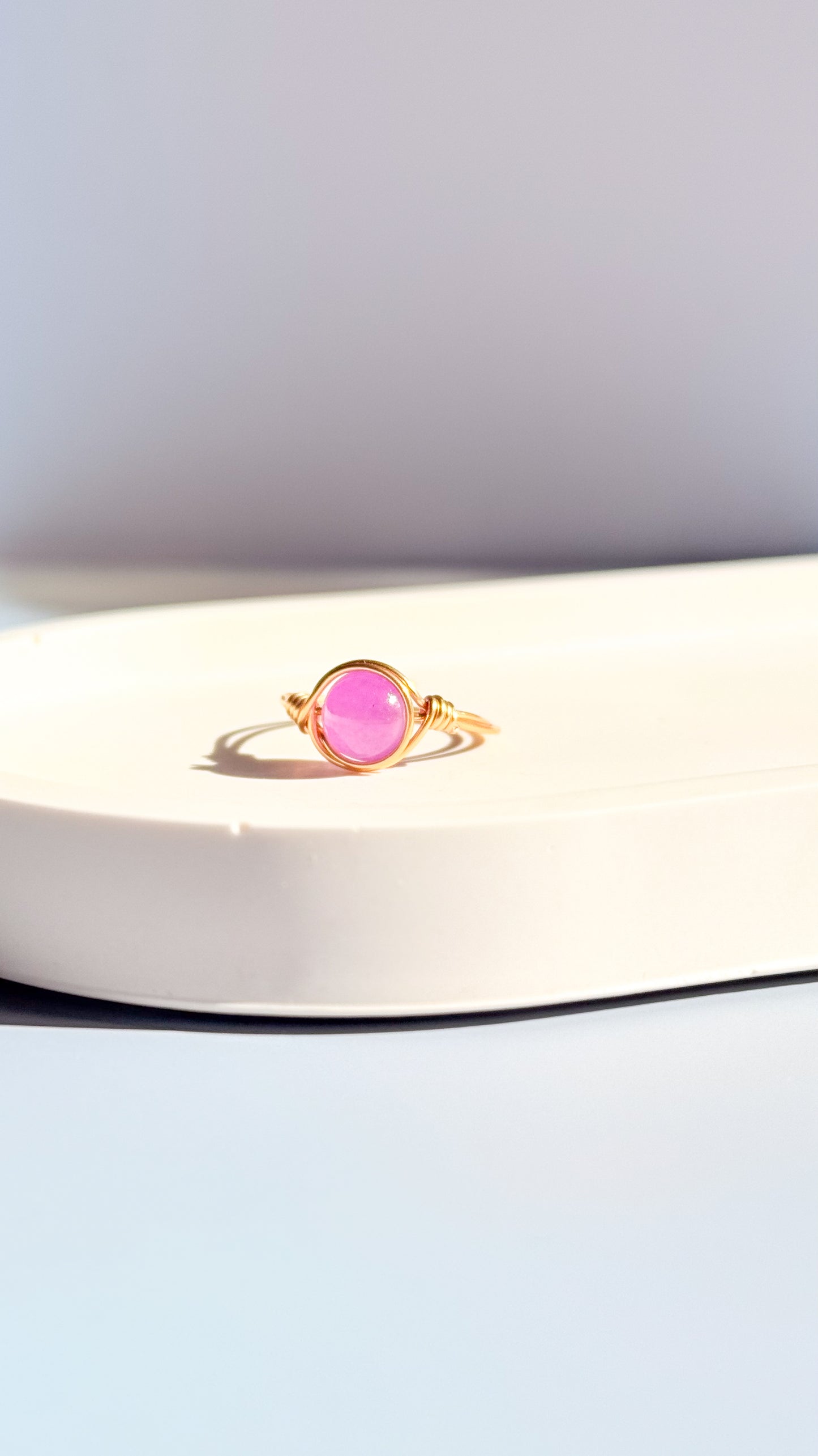 Candy Colour Wire Wrapped Rings