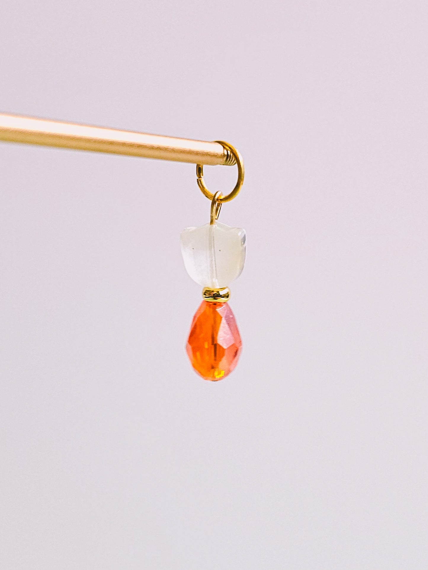 Bright Orange Flower Charm for Opaluxe Charm Hoops