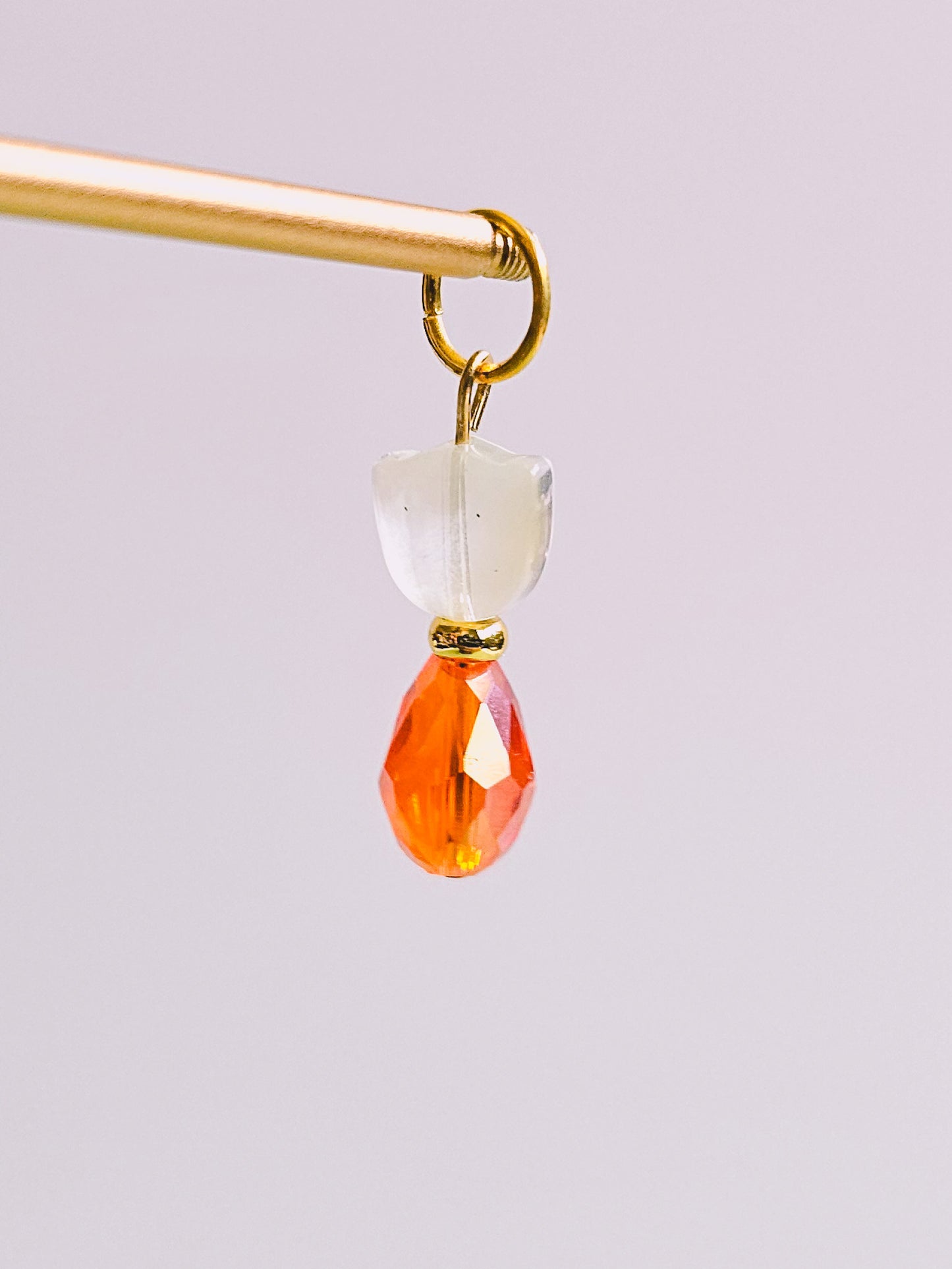 Bright Orange Flower Charm for Opaluxe Charm Hoops