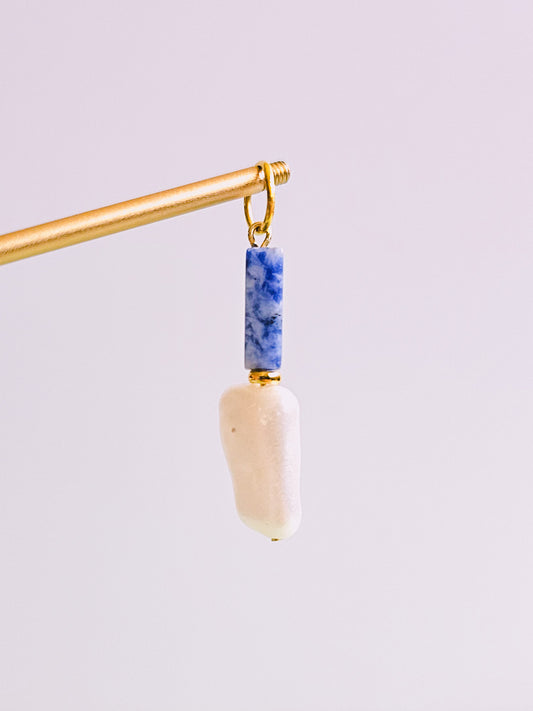 Soladite Gemstone Faux Pearl Charm for Opaluxe Charm Hoops
