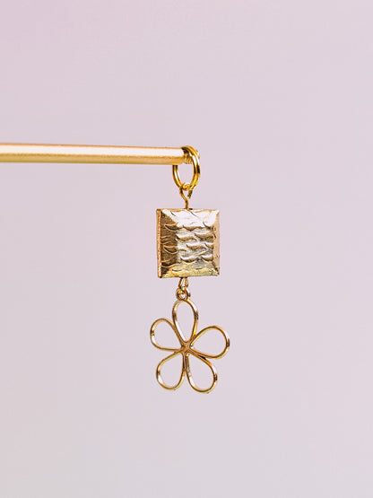 Gold Hematite Lava Rock Floral Charm for Opaluxe Charm Hoops