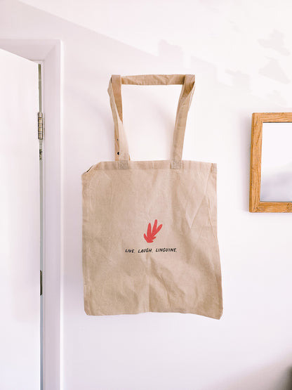 Live Laugh Linguine Tote Bag