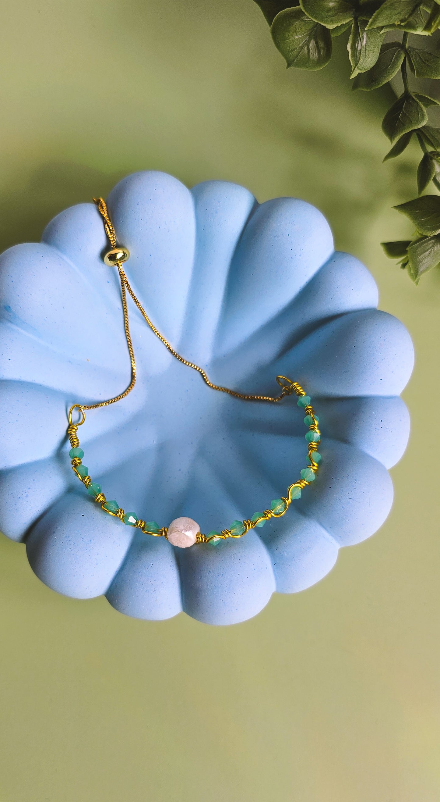 Bring to the Beach Bracelet, Glass and Seashell, Freshwater Pearl, Adjustable, Handmade Jewellery
