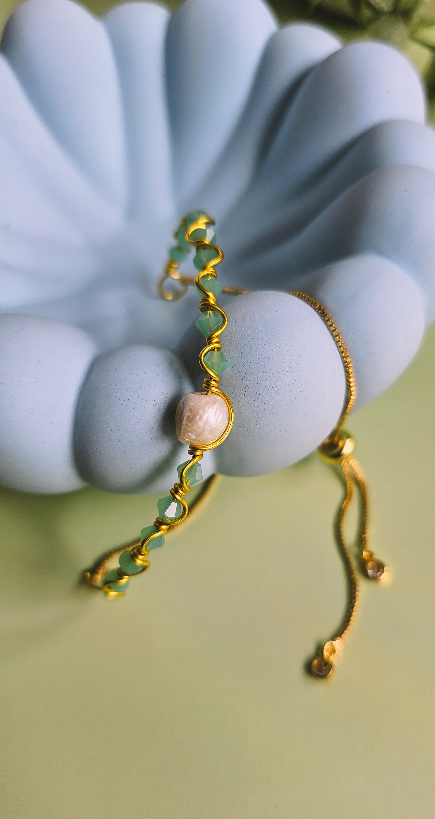Bring to the Beach Bracelet, Glass and Seashell, Freshwater Pearl, Adjustable, Handmade Jewellery