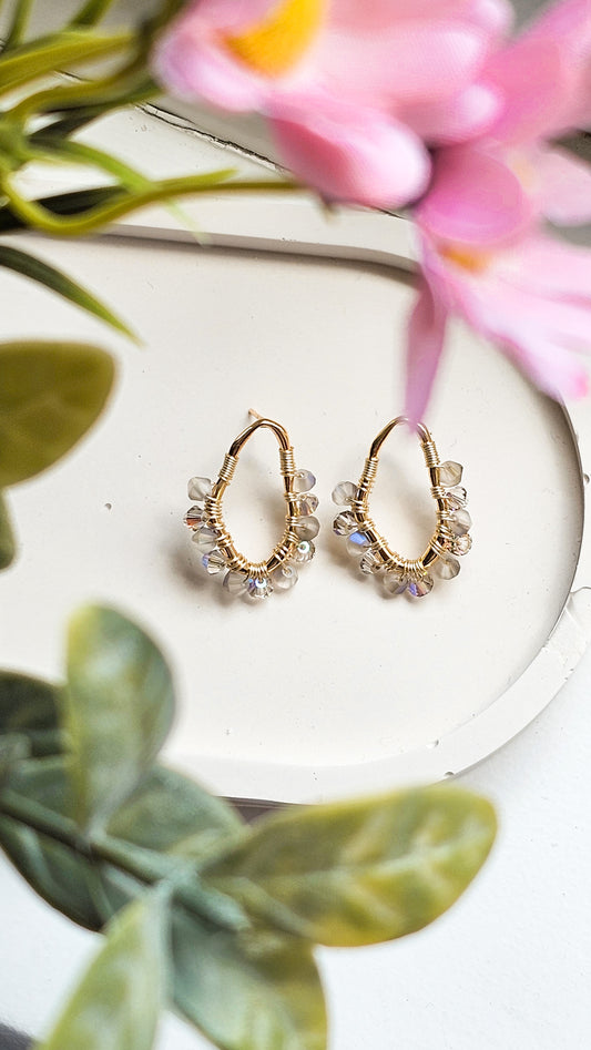 Organic Star Light Stud Crystal Glass Earrings, Jewellery for Women, Organic Shape