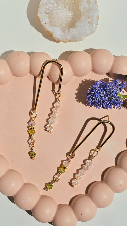 Heatwave ✦ Shimmering Double Drop Glass Jewellery, Summer Earrings
