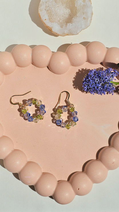 Petals & Puddles: Mini Petals, Wire Wrapped Unique Glass Earrings, Lightweight, Everyday Wear