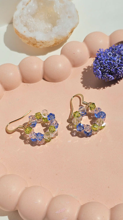 Petals & Puddles: Mini Petals, Wire Wrapped Unique Glass Earrings, Lightweight, Everyday Wear