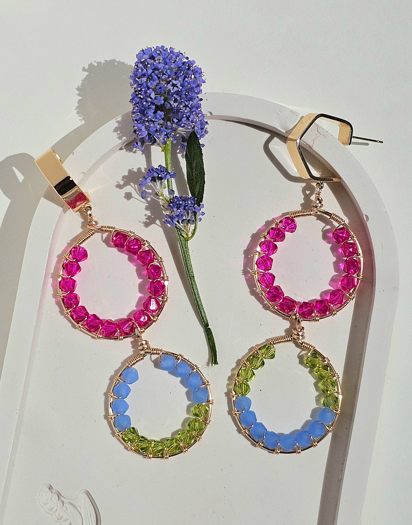 Double Royal Rounds: A One of a Kind Exquisite Glass Earrings