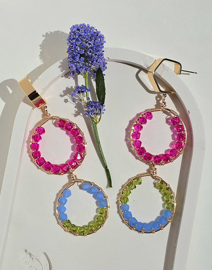 Double Royal Rounds: A One of a Kind Exquisite Glass Earrings
