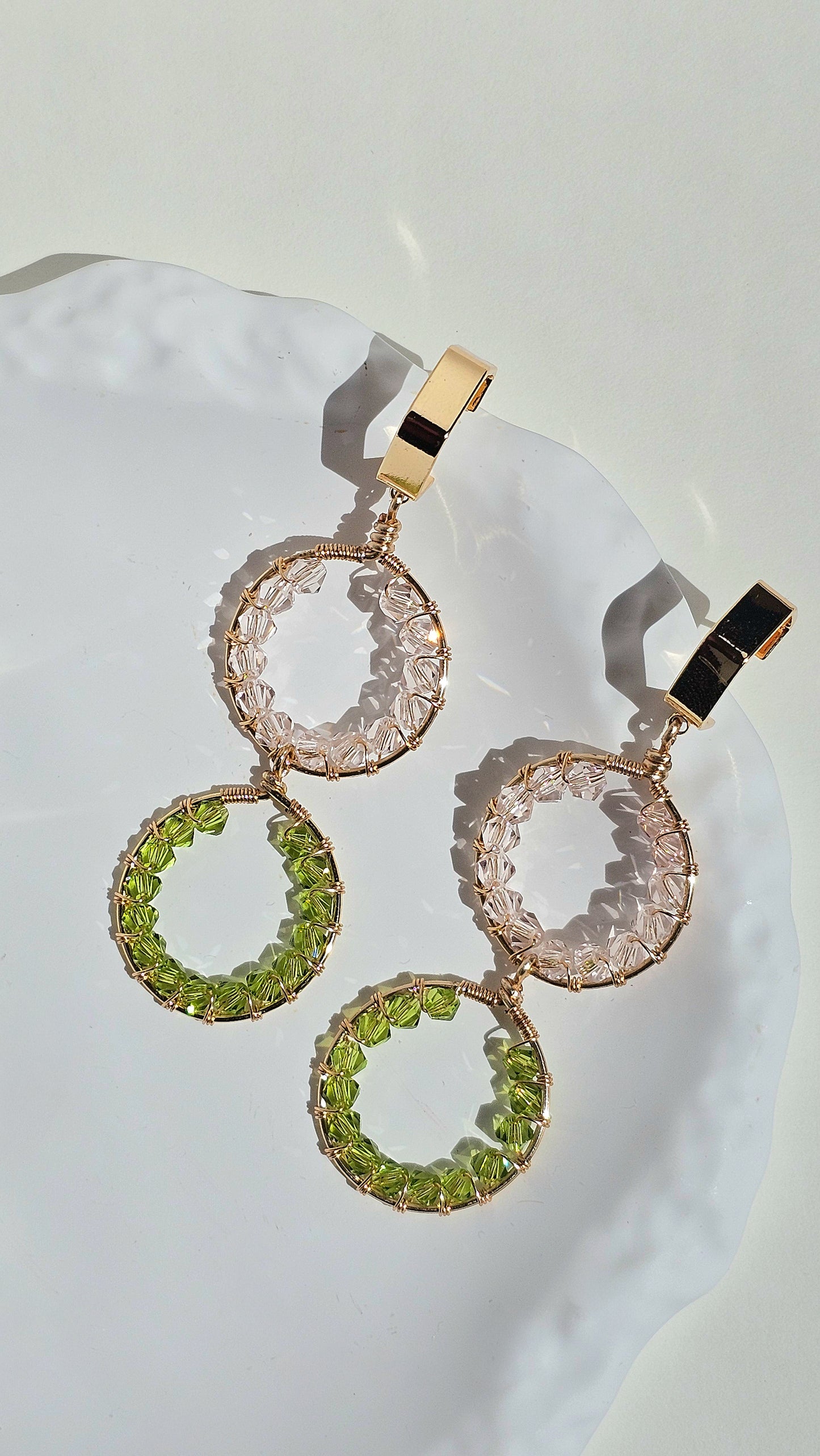 Double Royal Rounds: A One of a Kind Exquisite Glass Earrings