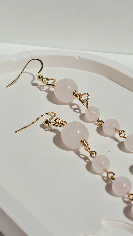 Pink Plum ✦ Semi Precious Gemstone Earring, Women's Jewellery, Bridal Wear