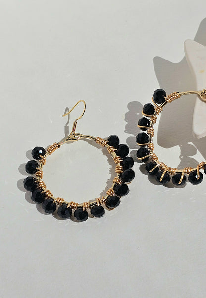Black Beauty ✦ Bold Jewellery, Black Glass Earrings, Night Out Jewellery, Dinner Date Jewellery