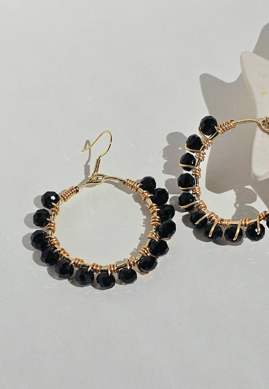 Black Beauty ✦ Bold Jewellery, Black Glass Earrings, Night Out Jewellery, Dinner Date Jewellery