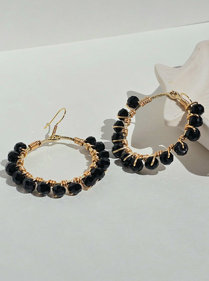 Black Beauty ✦ Bold Jewellery, Black Glass Earrings, Night Out Jewellery, Dinner Date Jewellery