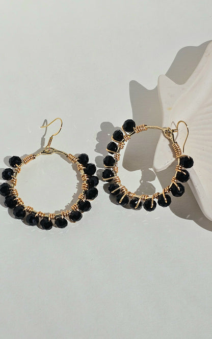 Black Beauty ✦ Bold Jewellery, Black Glass Earrings, Night Out Jewellery, Dinner Date Jewellery