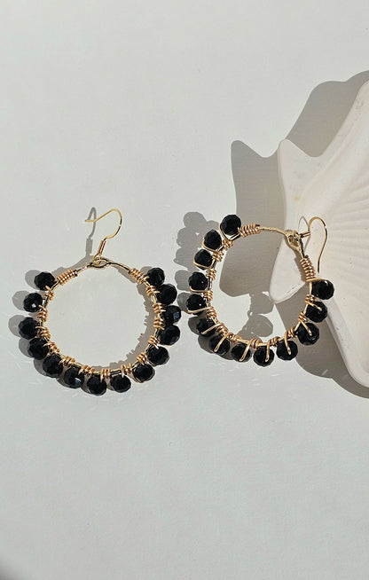 Black Beauty ✦ Bold Jewellery, Black Glass Earrings, Night Out Jewellery, Dinner Date Jewellery