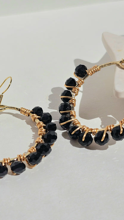 Black Beauty ✦ Bold Jewellery, Black Glass Earrings, Night Out Jewellery, Dinner Date Jewellery