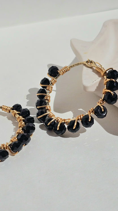 Black Beauty ✦ Bold Jewellery, Black Glass Earrings, Night Out Jewellery, Dinner Date Jewellery