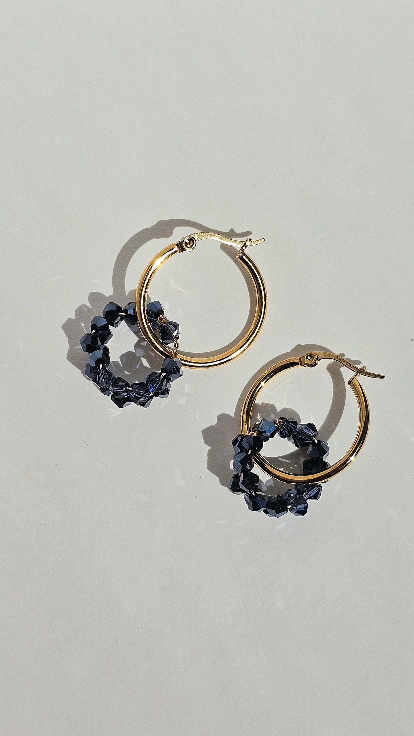 Glass Wire Wrapped Hoops, Bridesmaid Gifts, Bridal, Everyday Wear