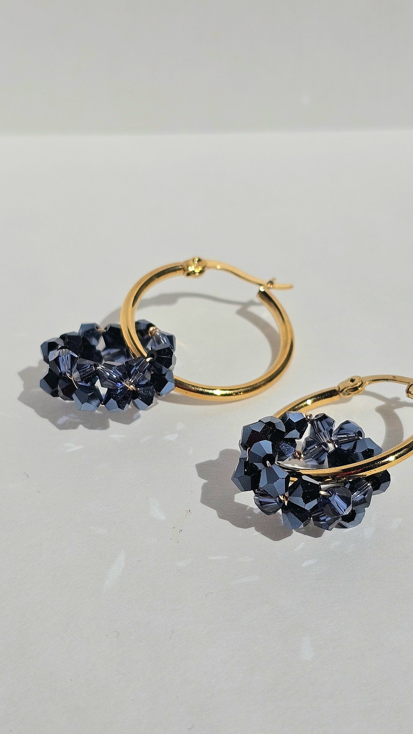Glass Wire Wrapped Hoops, Bridesmaid Gifts, Bridal, Everyday Wear