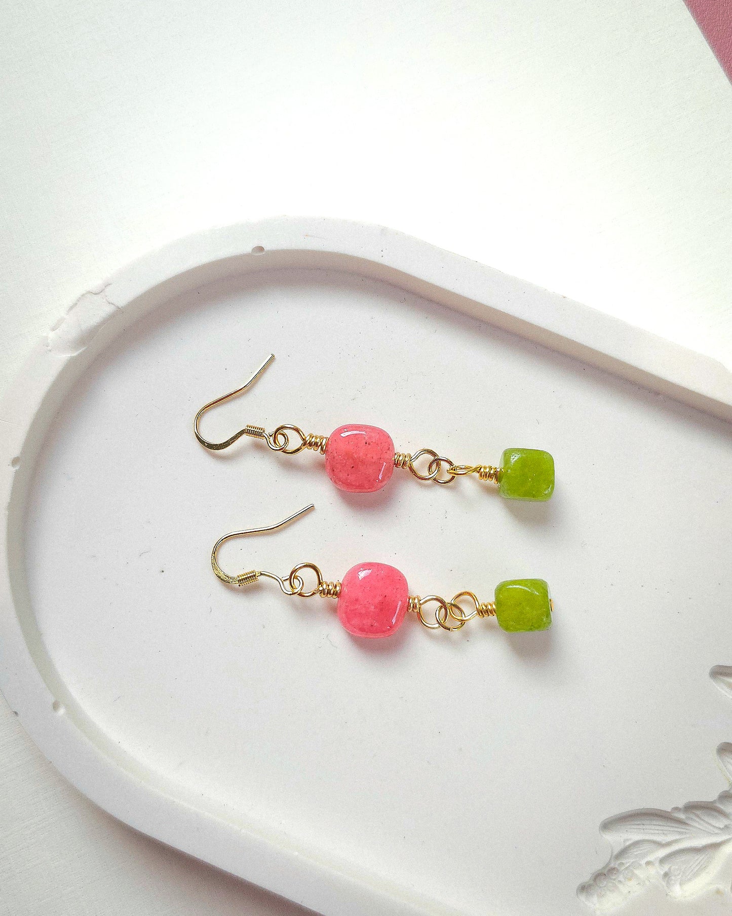 Flower Garden ✦ Short Drop Earrings, Everyday Wear, Colourful Jewellery
