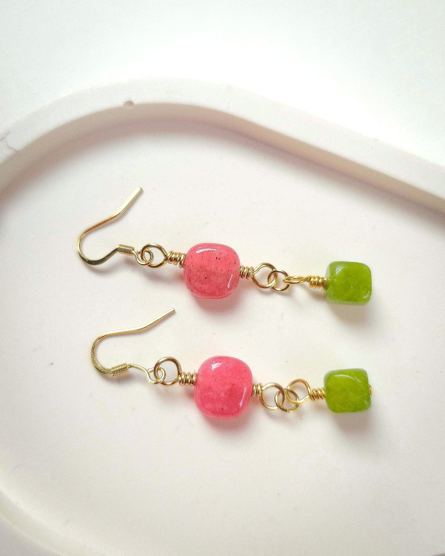 Flower Garden ✦ Short Drop Earrings, Everyday Wear, Colourful Jewellery