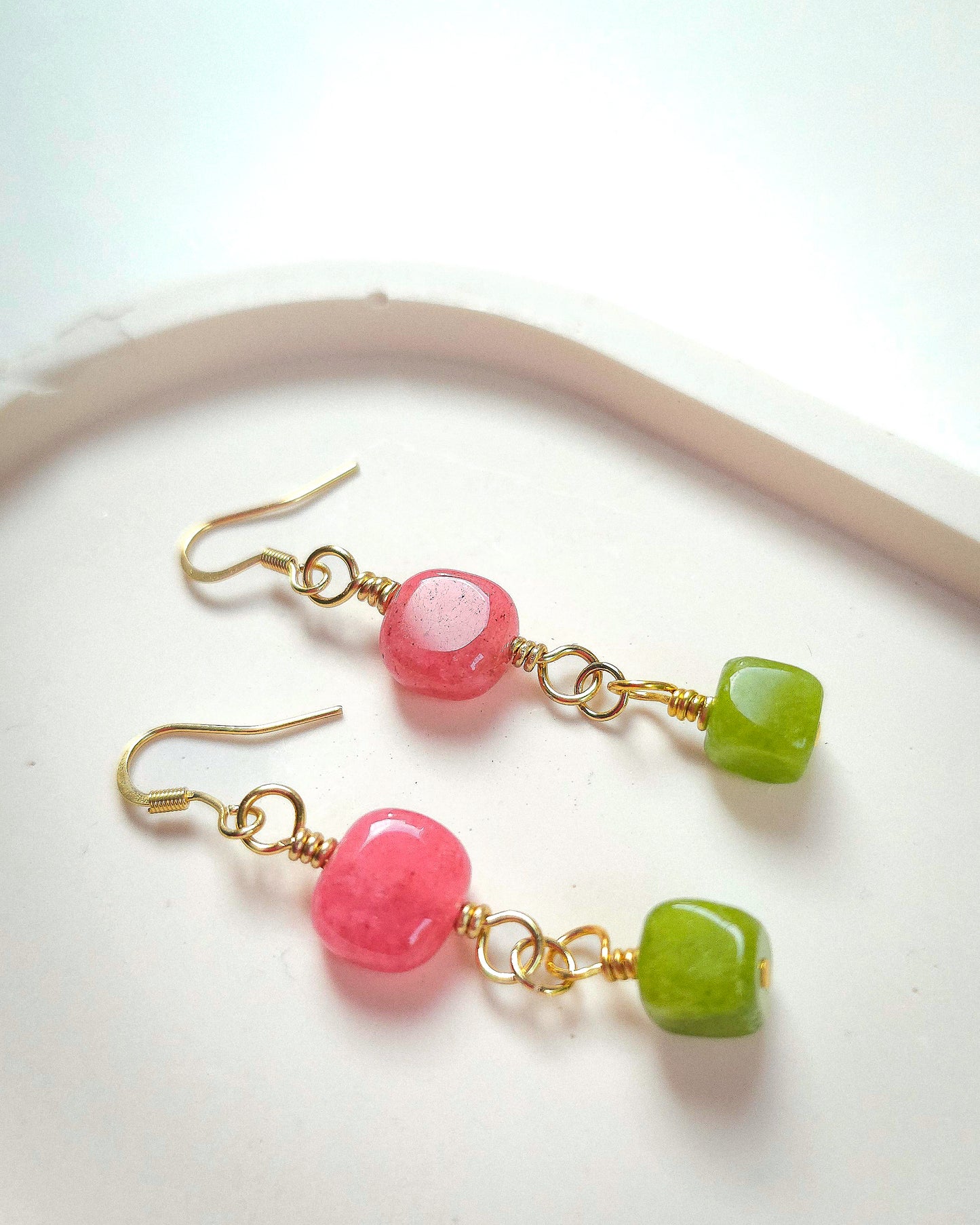 Flower Garden ✦ Short Drop Earrings, Everyday Wear, Colourful Jewellery