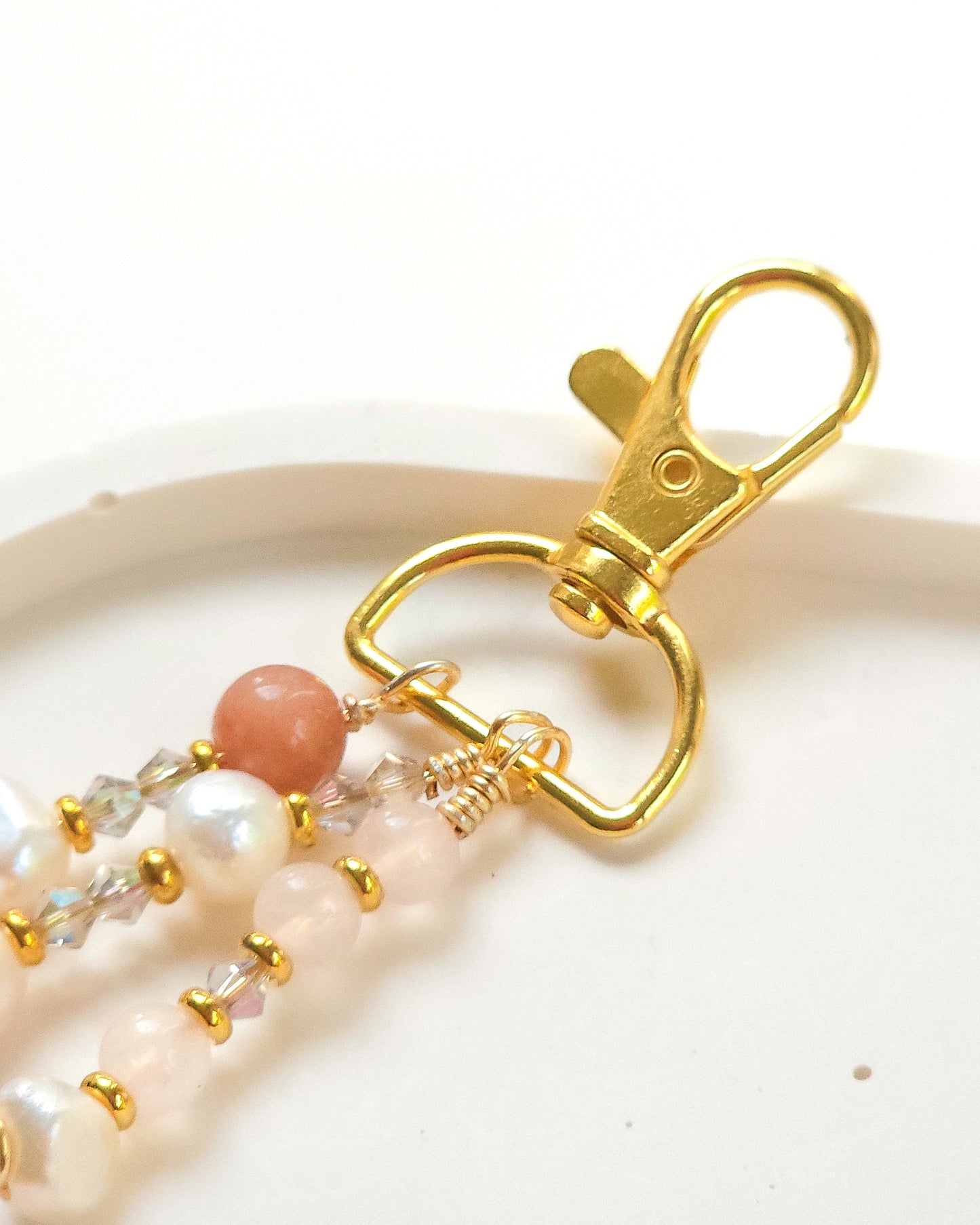 Bridesmaid Bag Charm, Semi Precious Gemstone, Freshwater Pearls & Crystal Glass