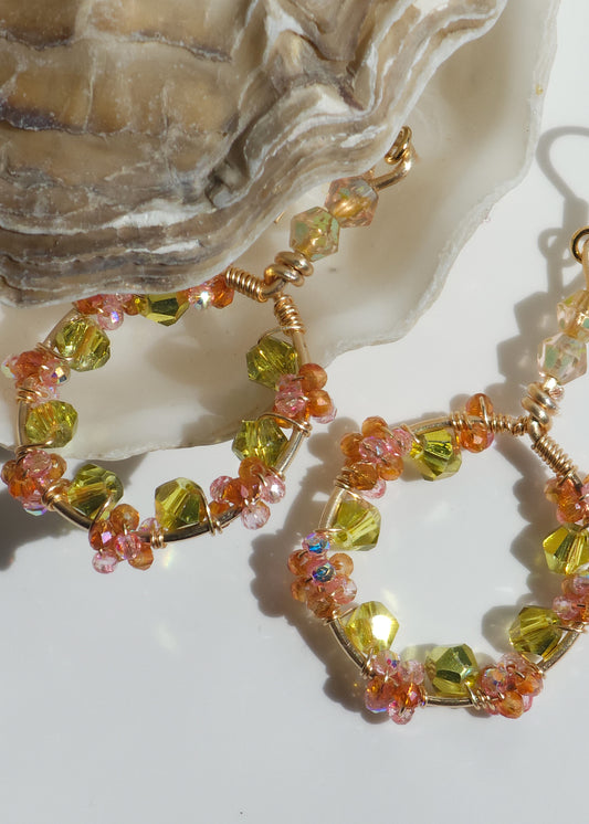 Garden Bouquet ✦ Wire Wrapped Bold Earrings, Feminine Jewellery