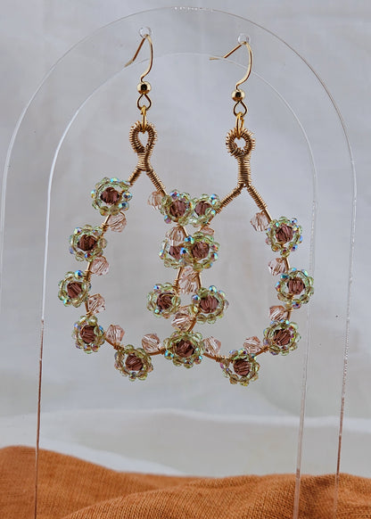 Floral Wire Wrapped Elegant Drop Earrings: Flora