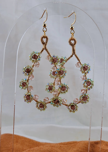 Floral Wire Wrapped Elegant Drop Earrings: Flora