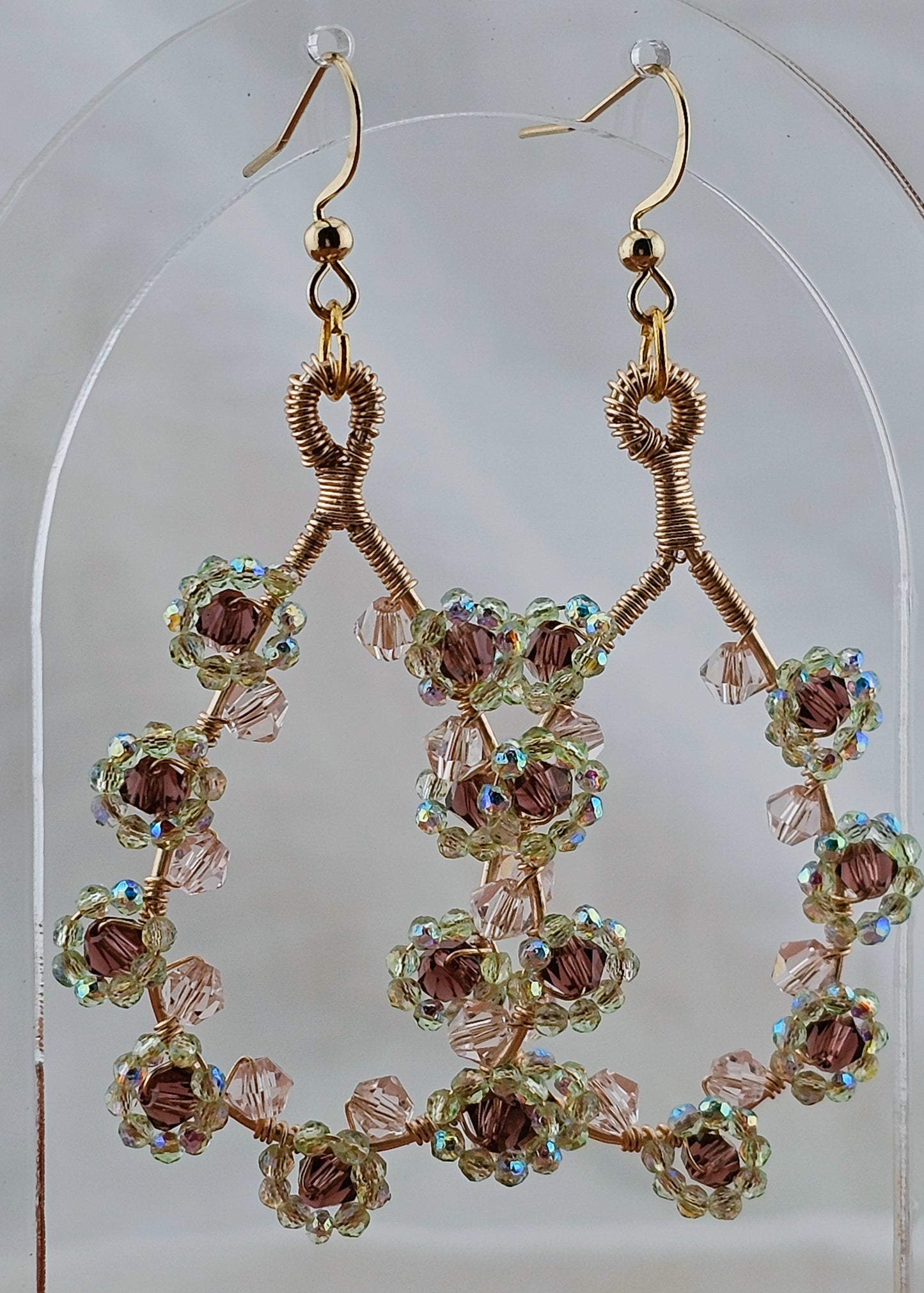 Floral Wire Wrapped Elegant Drop Earrings: Flora