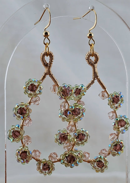 Floral Wire Wrapped Elegant Drop Earrings: Flora