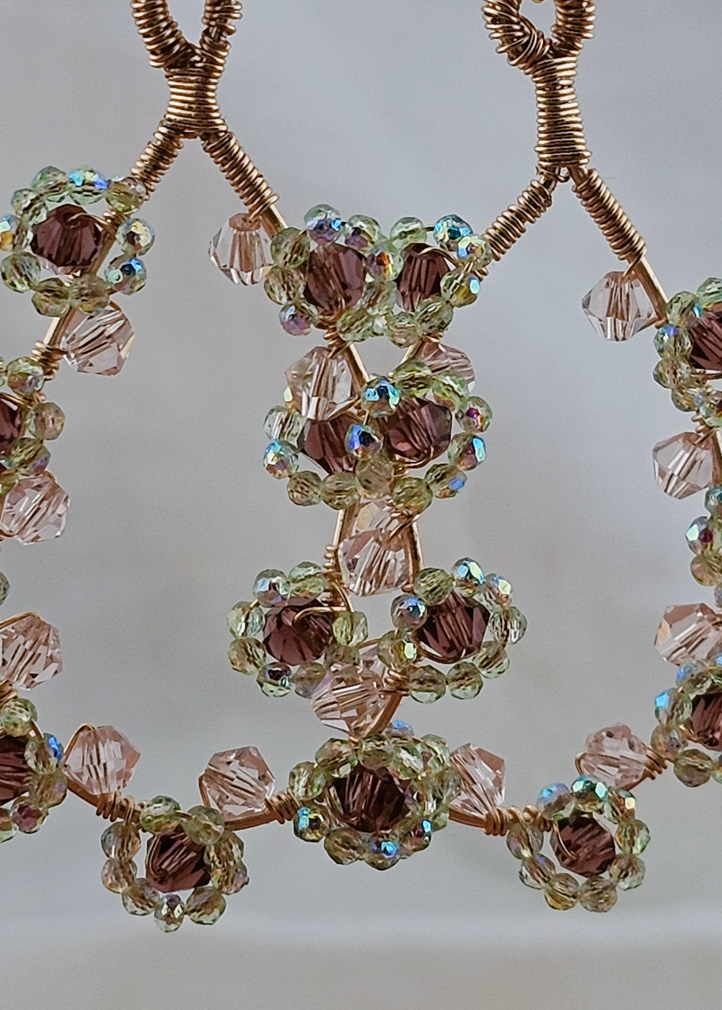 Floral Wire Wrapped Elegant Drop Earrings: Flora