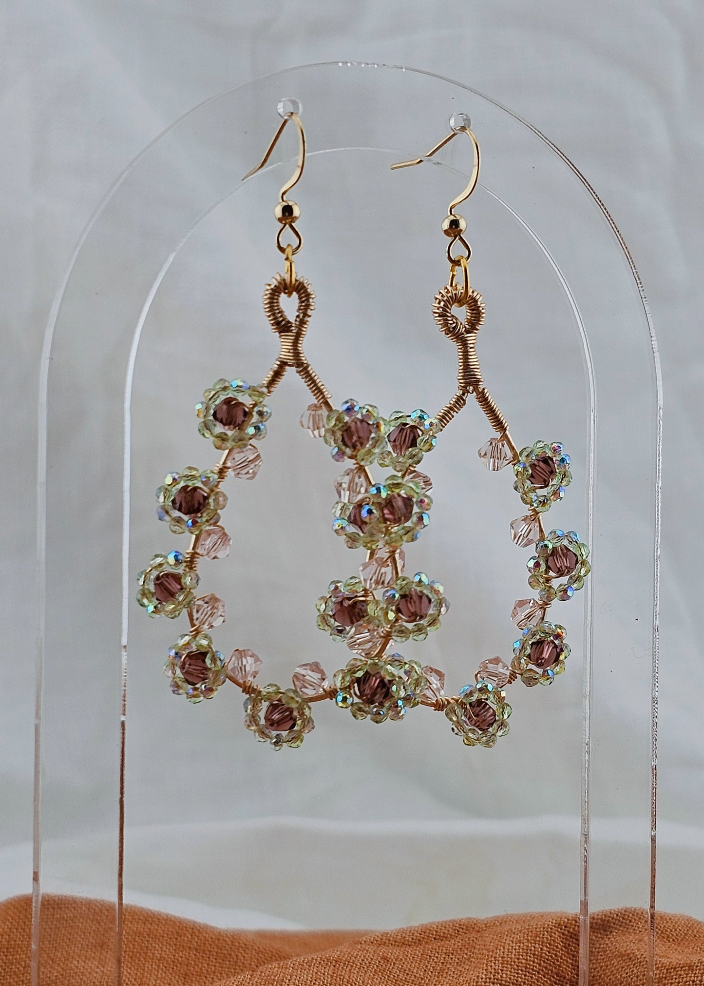 Floral Wire Wrapped Elegant Drop Earrings: Flora