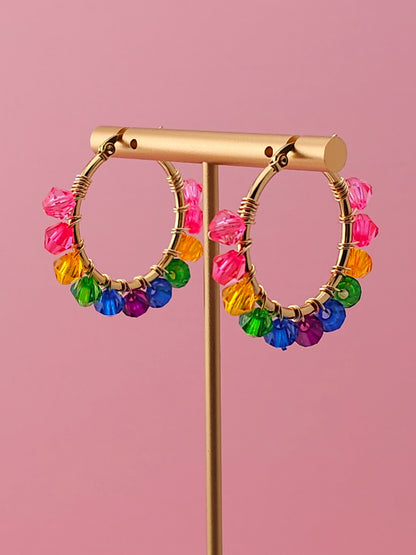 The Crescent Canopy Hoops | Nature-Inspired 18k Gold Plated Jewellery